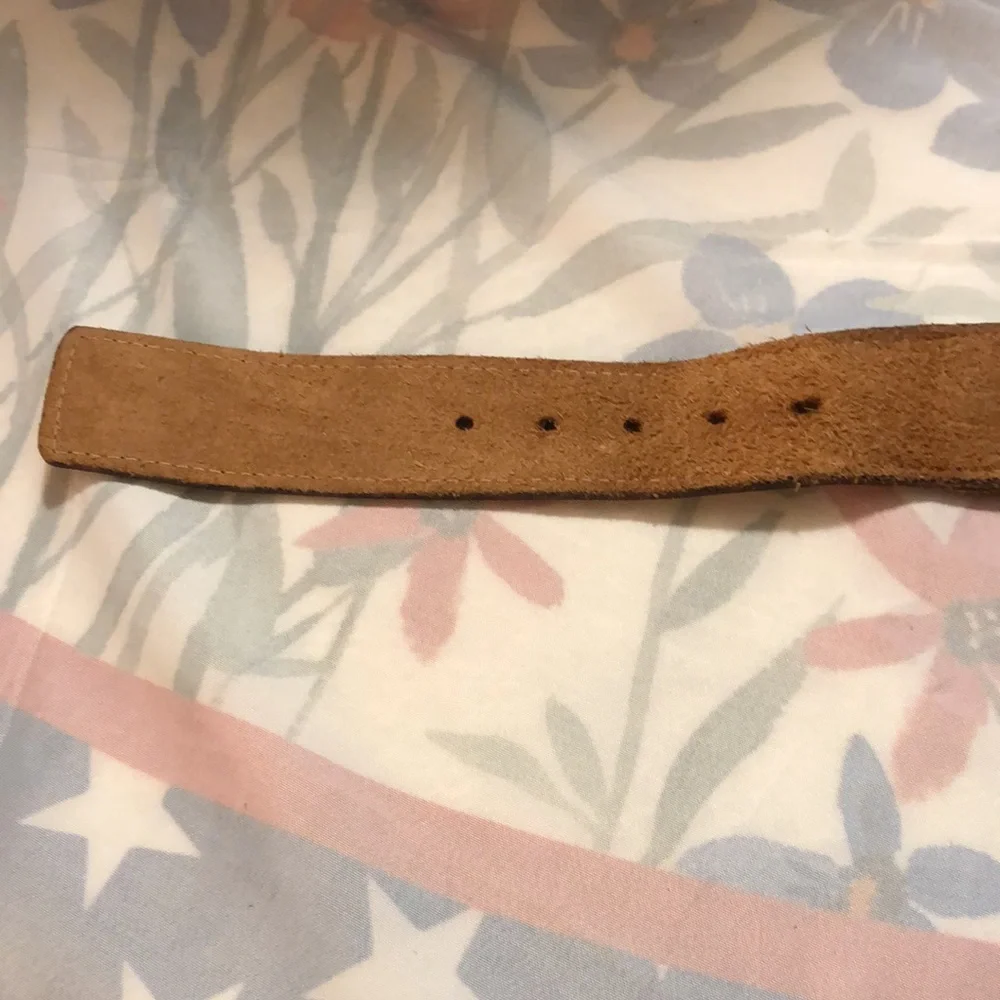Vintage BRAXTON Brown Leather Belt Sz 30-33”/1.5” w/ solid brass buckle 36.25” L
